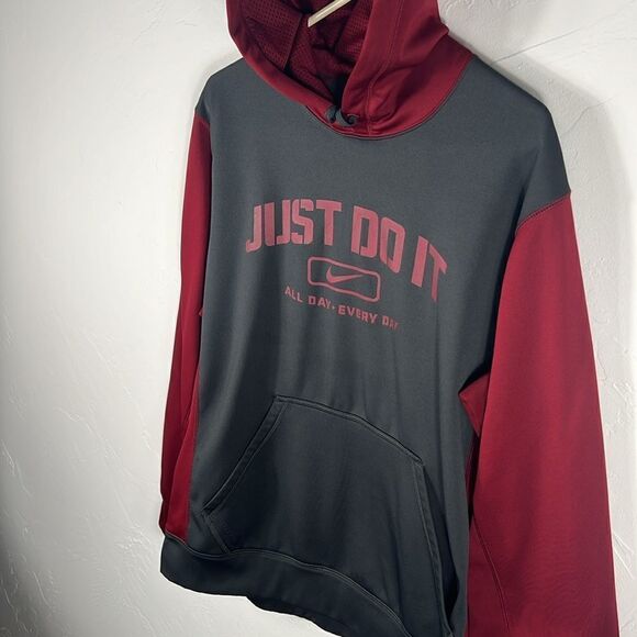🔥 NIKE Therma-Fit HOODIE Just Do It Pullover Polyester Sweatshirt - Men Sz M - Picture 3 of 11